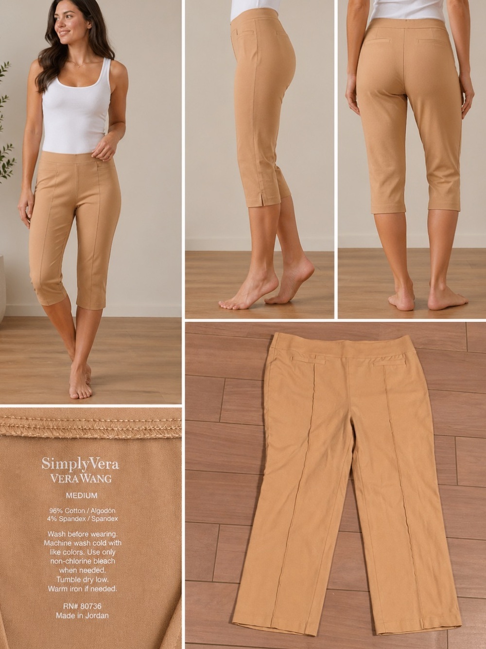 Cato Light Cream Boot-Cut Ponte Pants stretchy medium petite